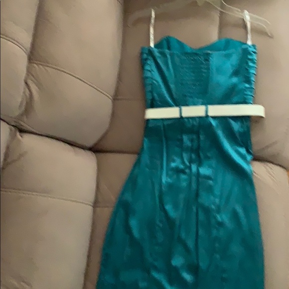 Betsy Johnson, NEW! Silk turquoise dress - Picture 4 of 7